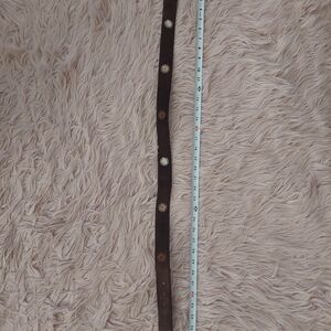 ☆Genuine Leather Brown Belt with Sunburst Accents